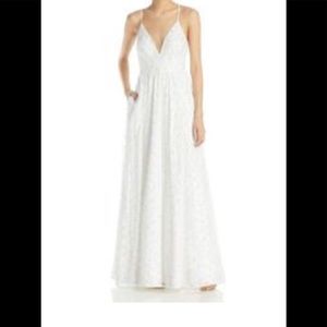 NWT Aiden Mattox Floral Ivory/ White/ Nude Floral Gown